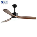 Modern black walnut ceiling fan with led light and remote control bedroom