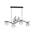 Modern black wavy branch 4-light dining room hanging lamp bird deco