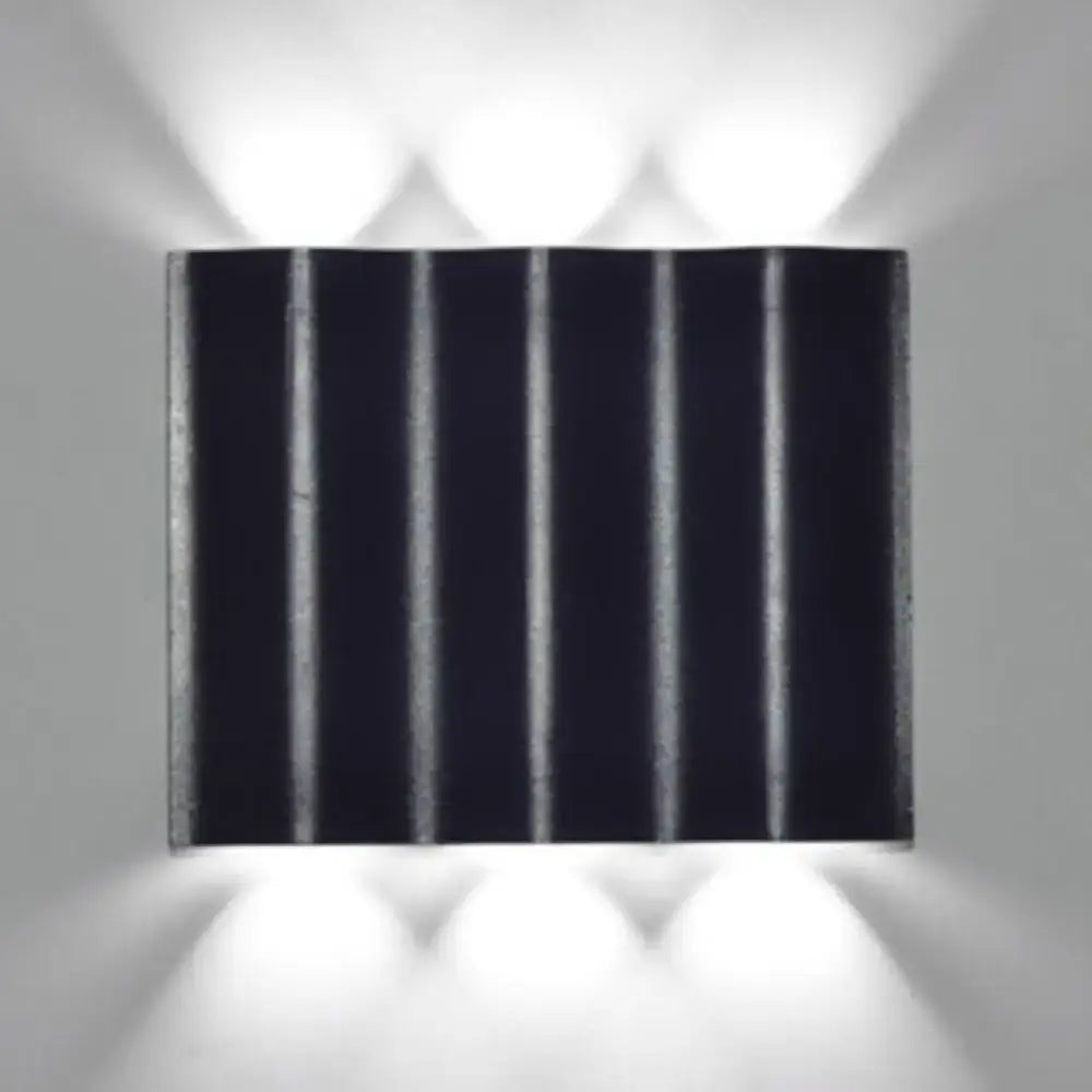 Modern black wavy wall washer lamp porch warm white lighting