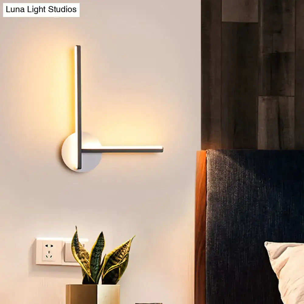 Modern black & white acrylic cross wall sconce bedroom warm white light