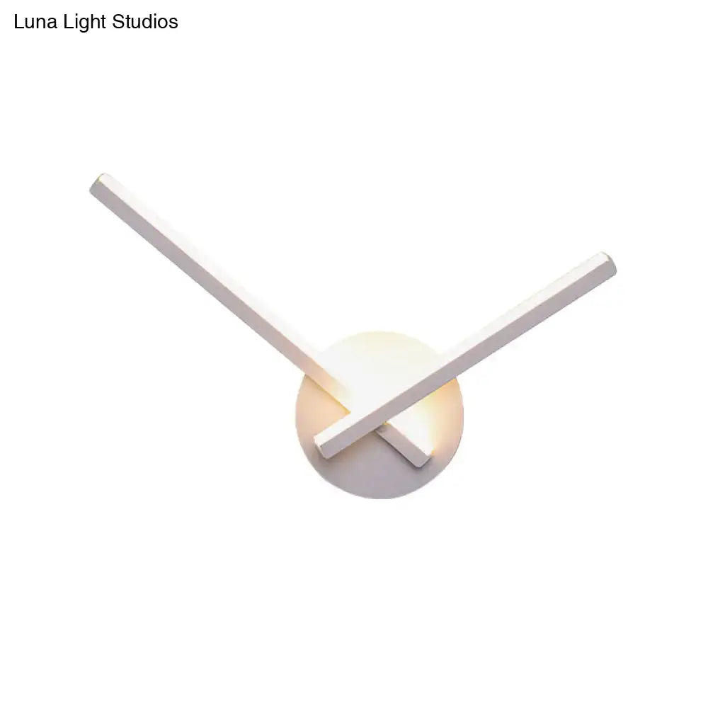 Modern black & white acrylic cross wall sconce bedroom warm white light