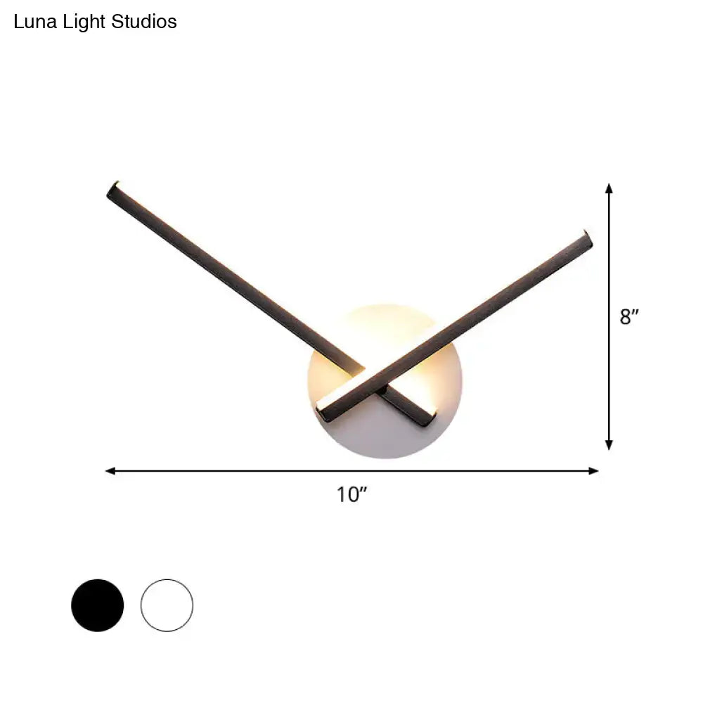Modern black & white acrylic cross wall sconce bedroom warm white light