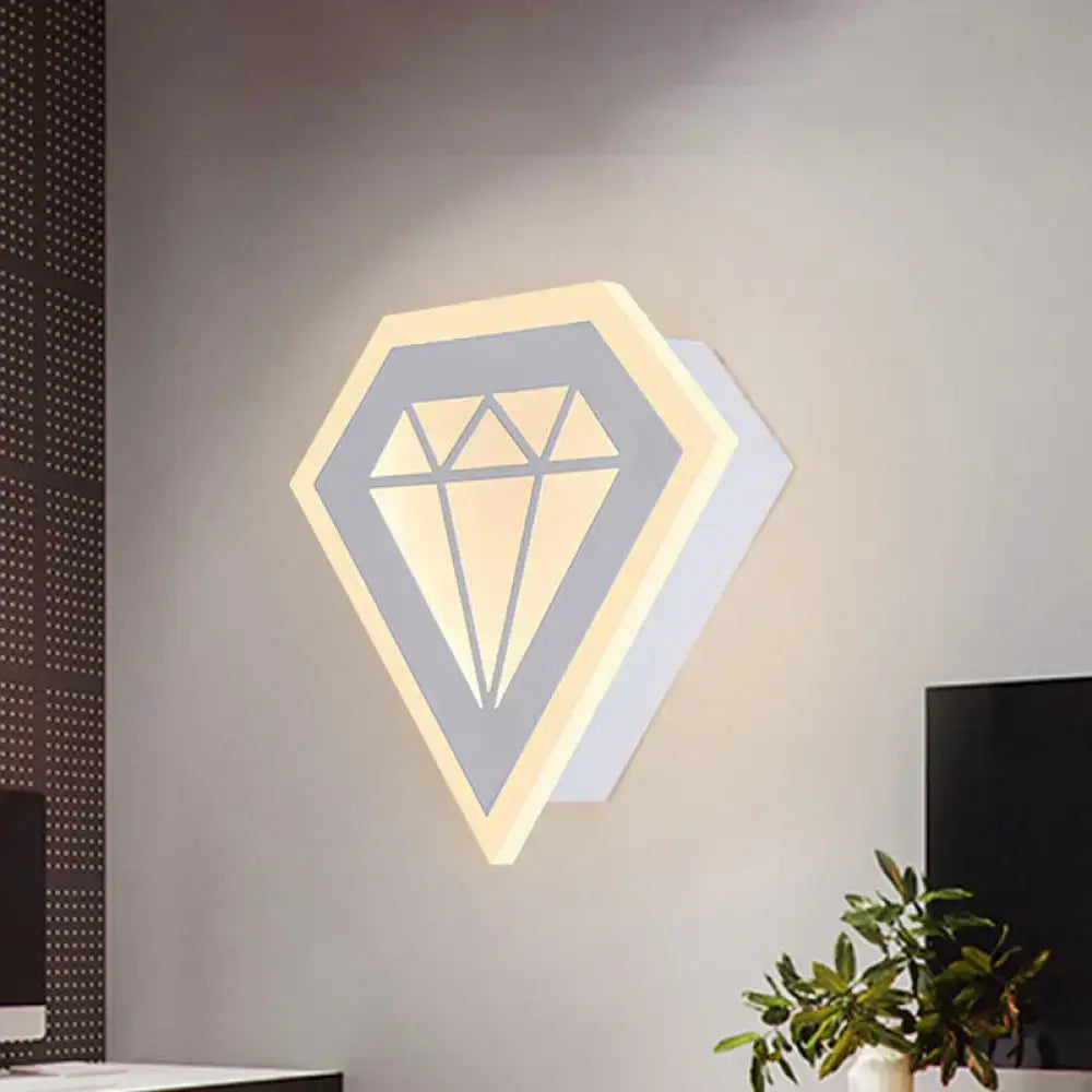 Modern black & white acrylic diamond bedside wall lamp bedroom light fixture