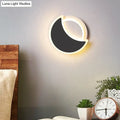 Modern black & white acrylic eclipse wall sconce bedroom light