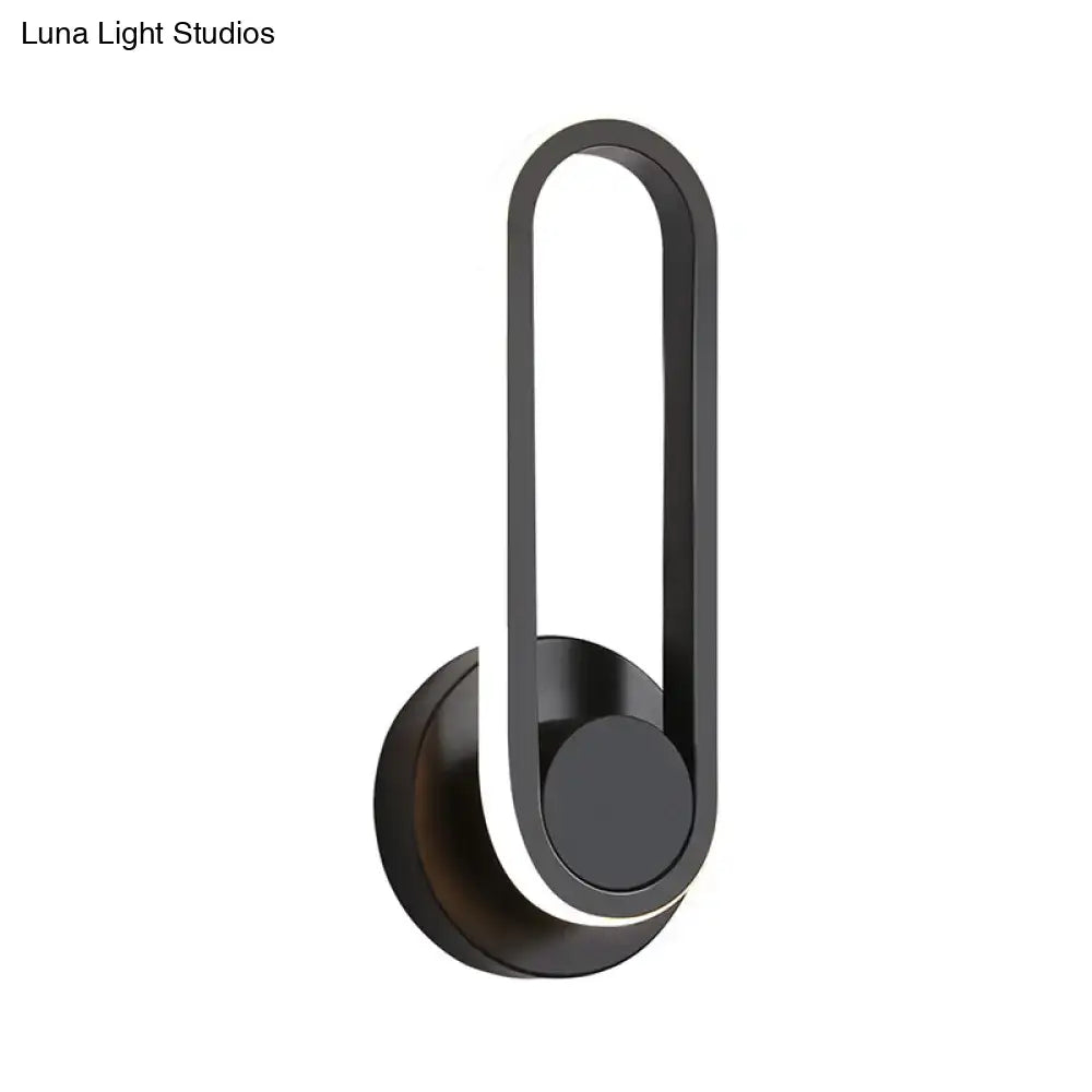 Modern black & white aluminum frame wall lamp bedroom sconce
