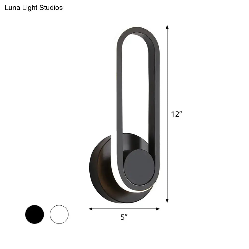 Modern black & white aluminum frame wall lamp bedroom sconce