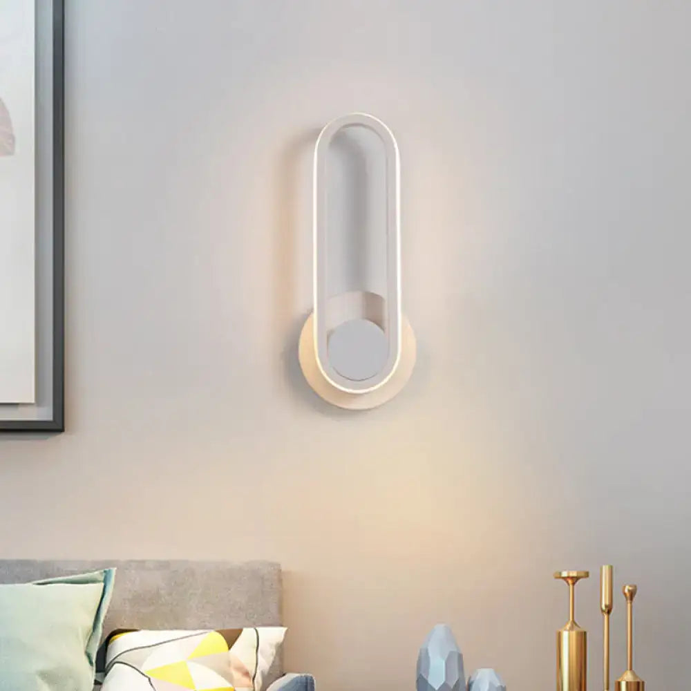Modern black & white aluminum frame wall lamp bedroom sconce
