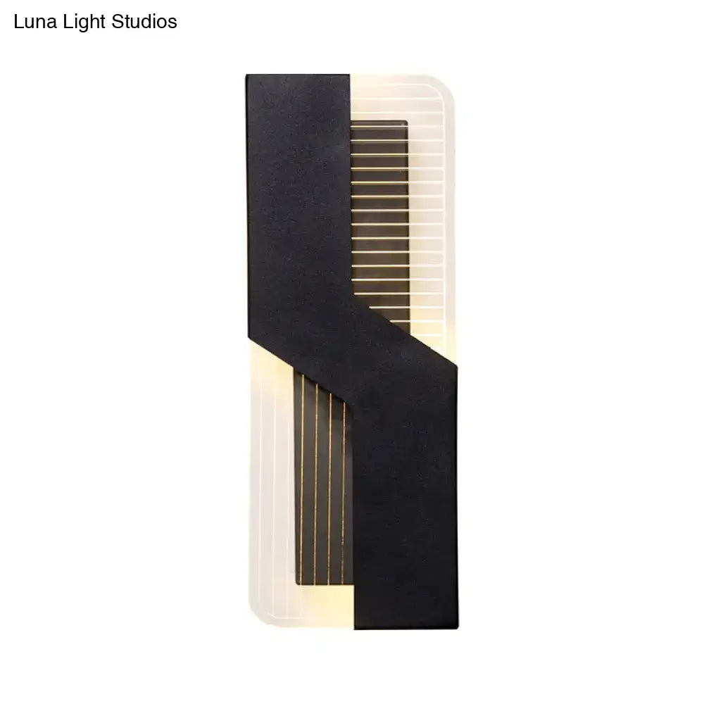Modern black & white angular led wall mount light bedroom sconce