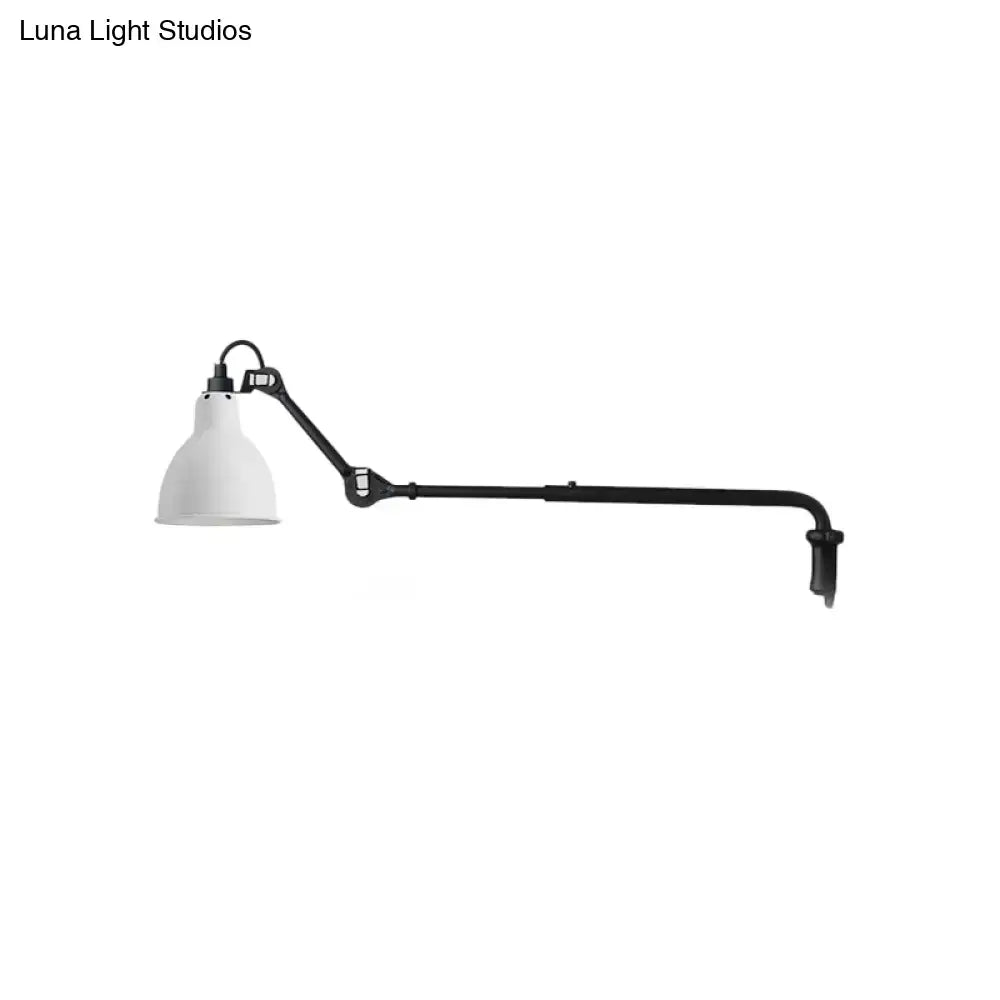 Modern black & white articulated bedroom wall lamp wired electric power