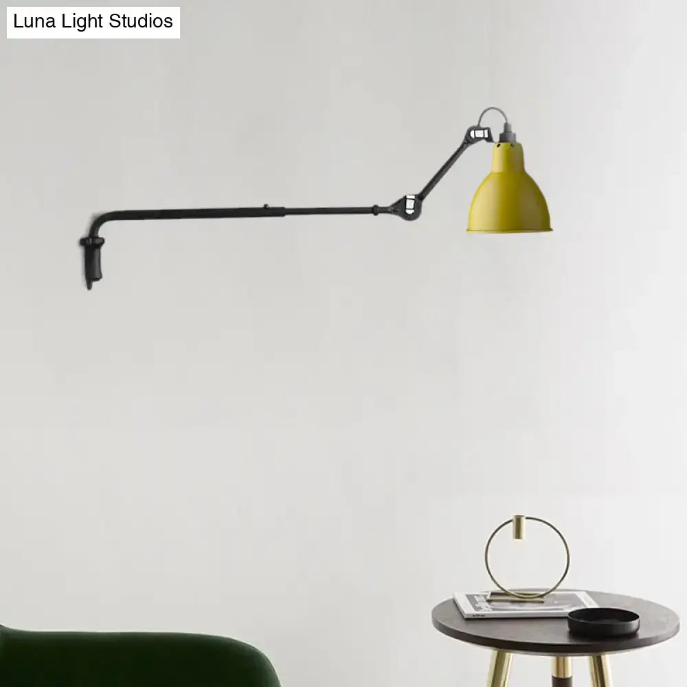 Modern black & white articulated bedroom wall lamp wired electric power