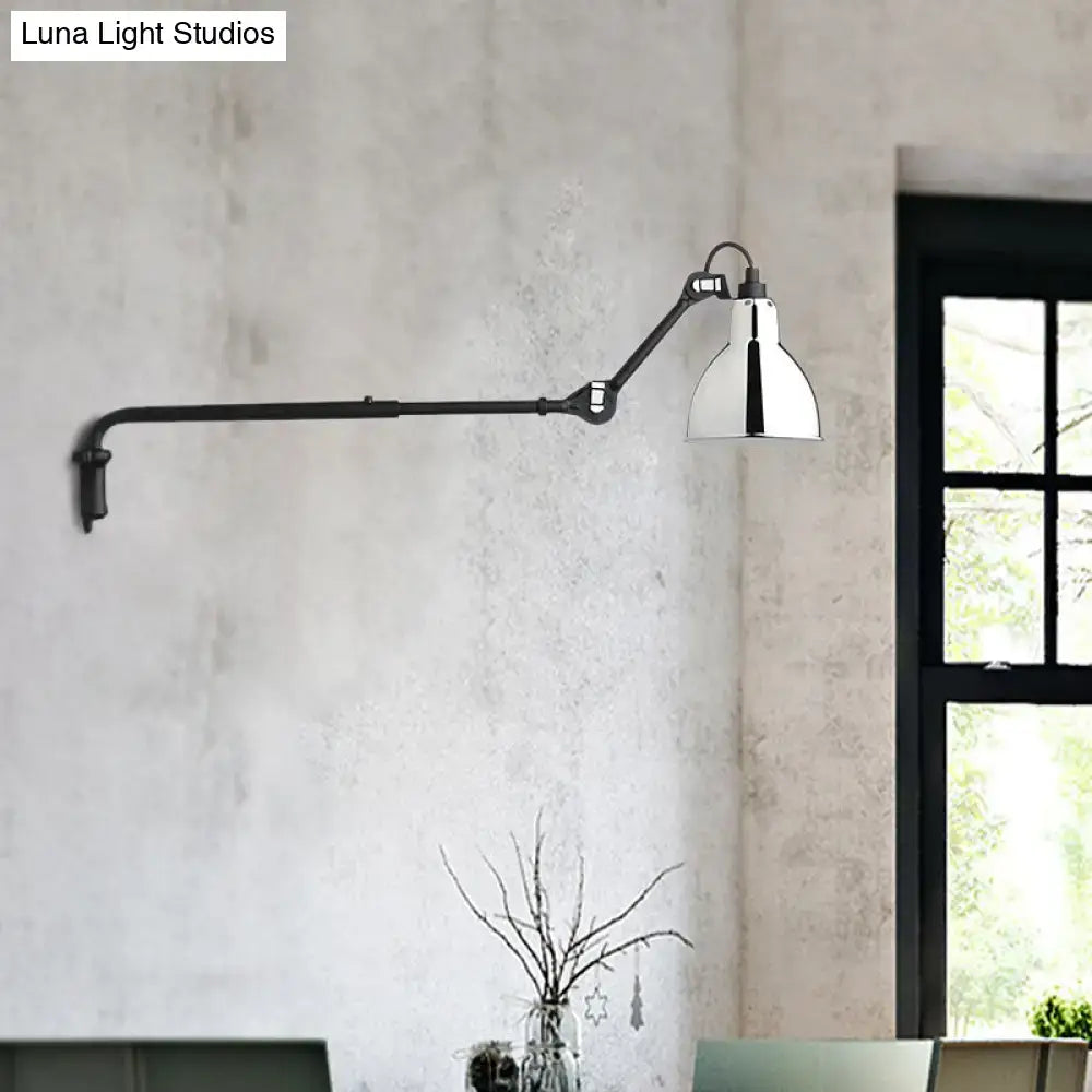 Modern black & white articulated bedroom wall lamp wired electric power