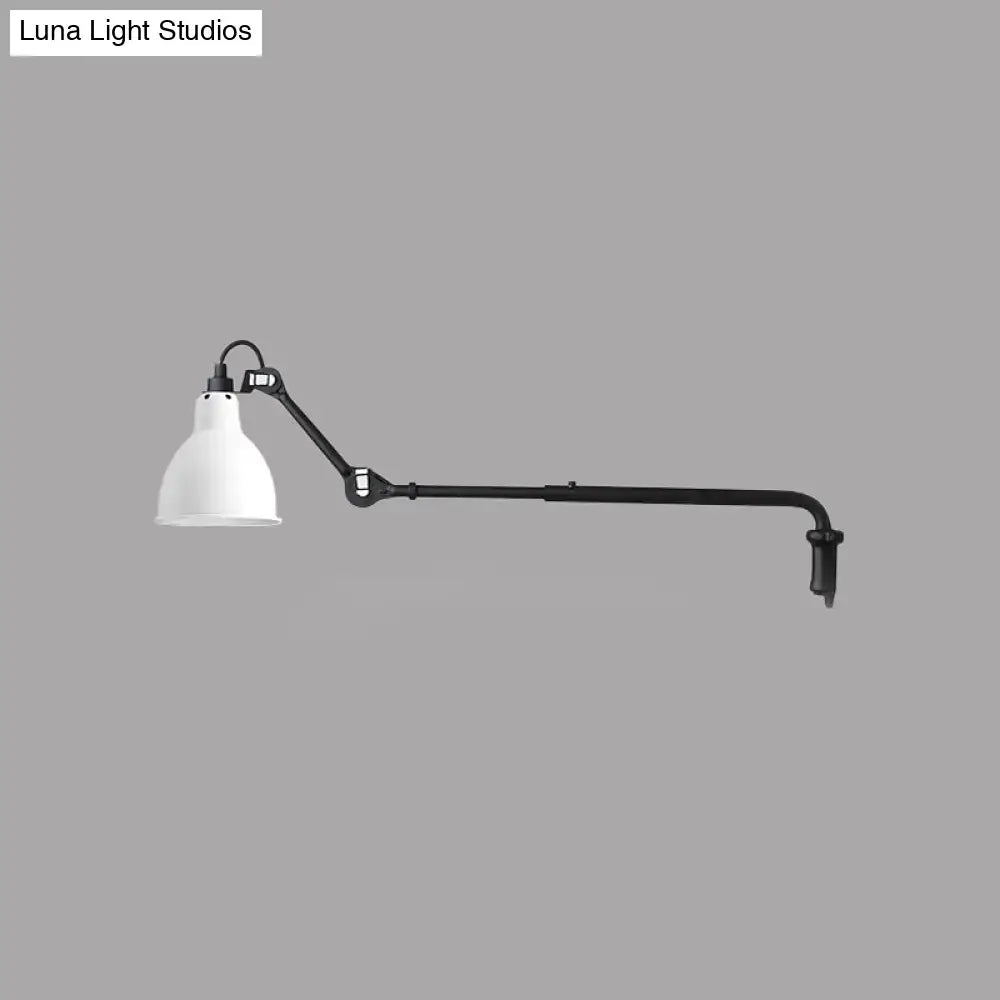 Modern black & white articulated bedroom wall lamp wired electric power