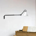 Modern black & white articulated bedroom wall lamp wired electric power