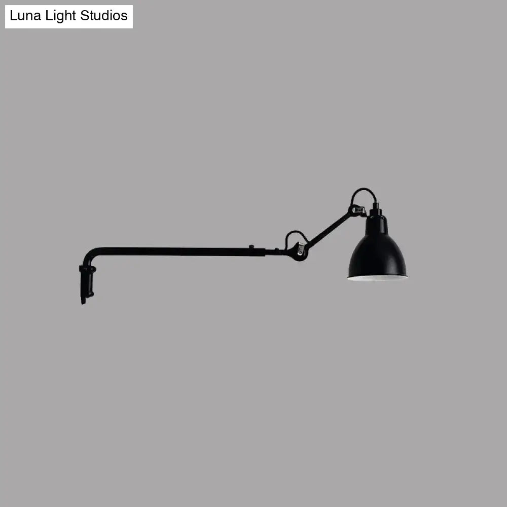 Modern black & white articulated bedroom wall lamp wired electric power