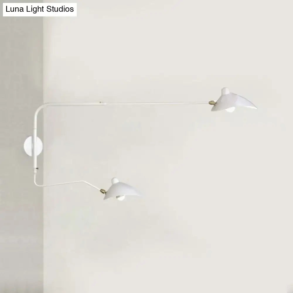 Modern black & white articulated wall sconce living room light fixture