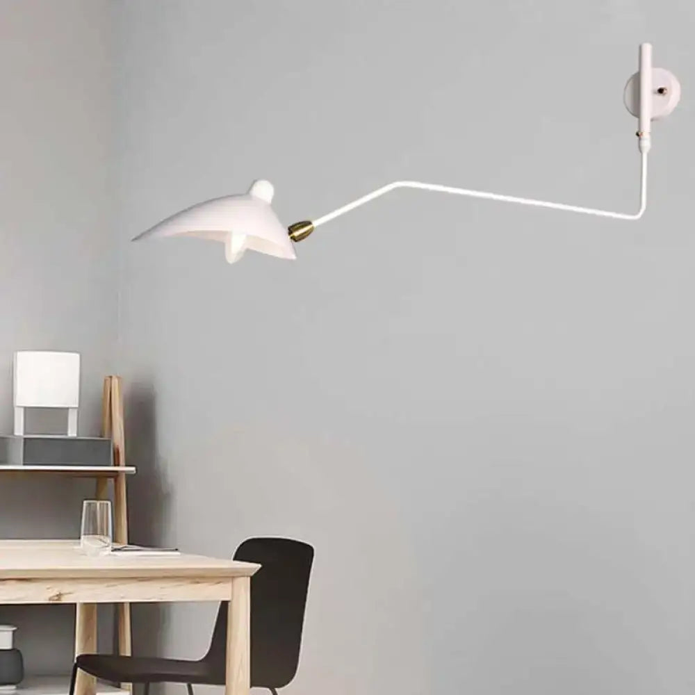 Modern black & white articulated wall sconce living room light fixture