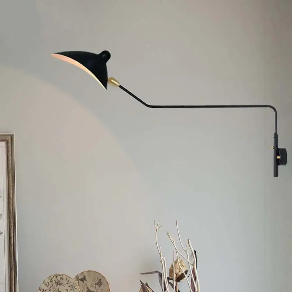 Modern black & white articulated wall sconce living room light fixture