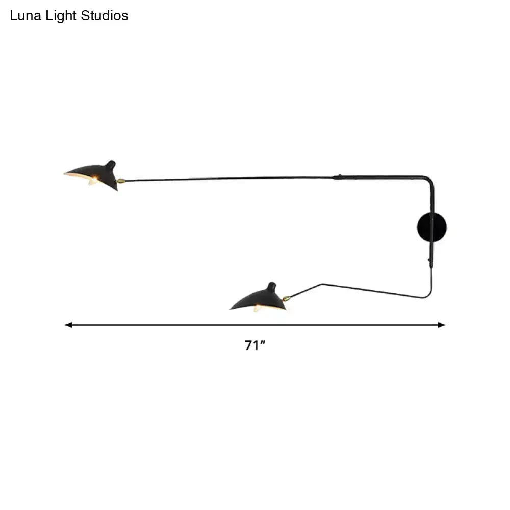 Modern black & white articulated wall sconce living room light fixture
