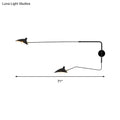 Modern black & white articulated wall sconce living room light fixture