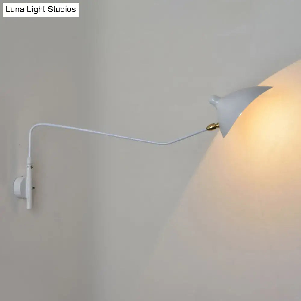 Modern black & white articulated wall sconce living room light fixture