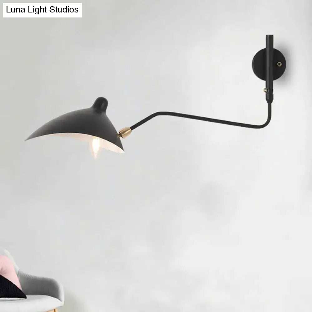 Modern black & white articulated wall sconce living room light fixture