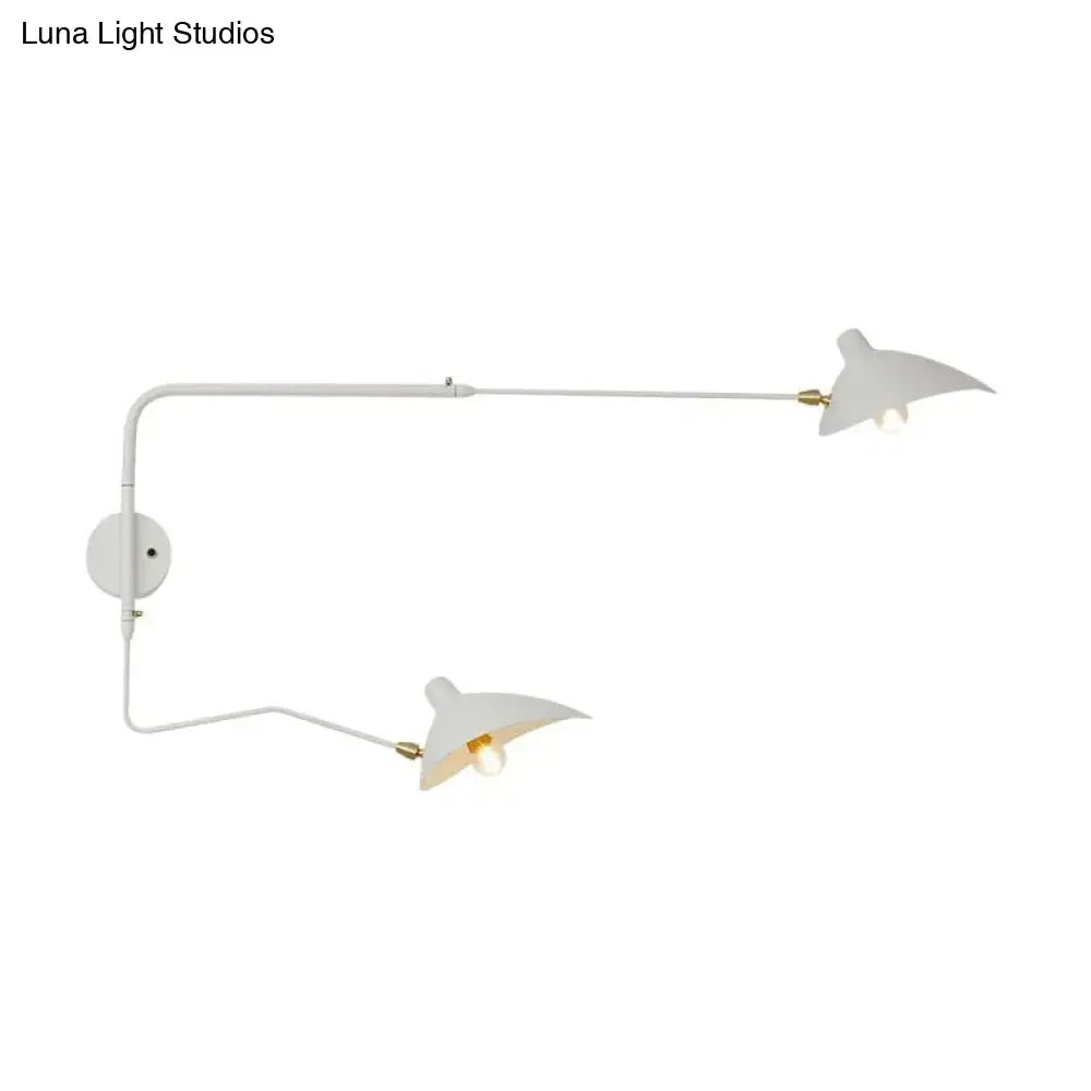 Modern black & white articulated wall sconce living room light fixture