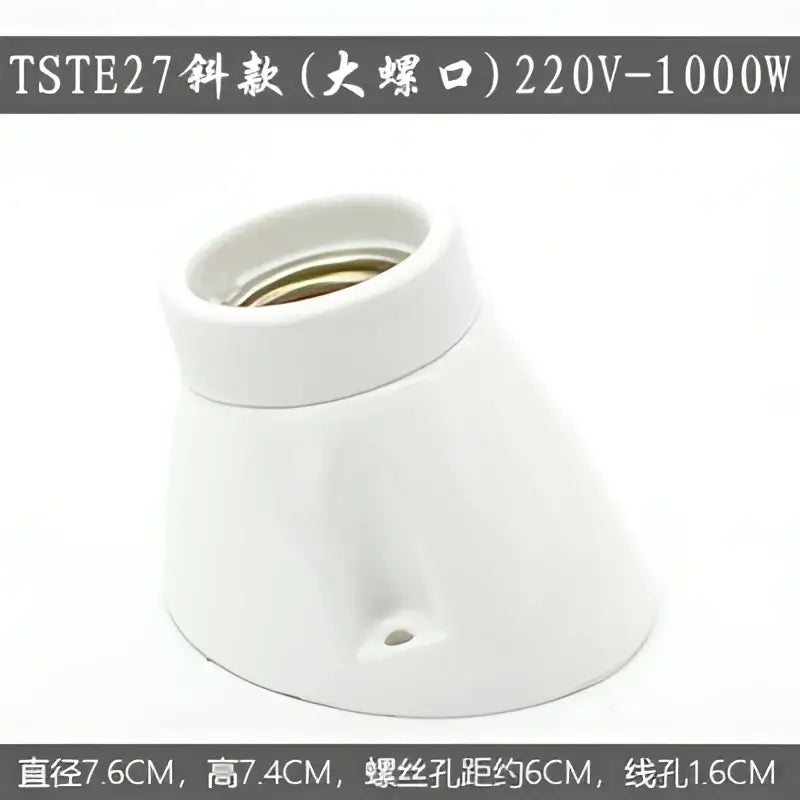 Modern black & white ceramic e27 lamp bulb holder for living room