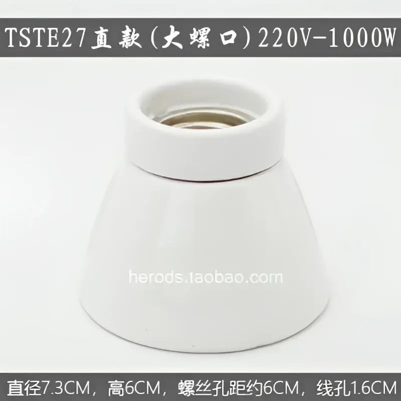 Modern black & white ceramic e27 lamp bulb holder for living room