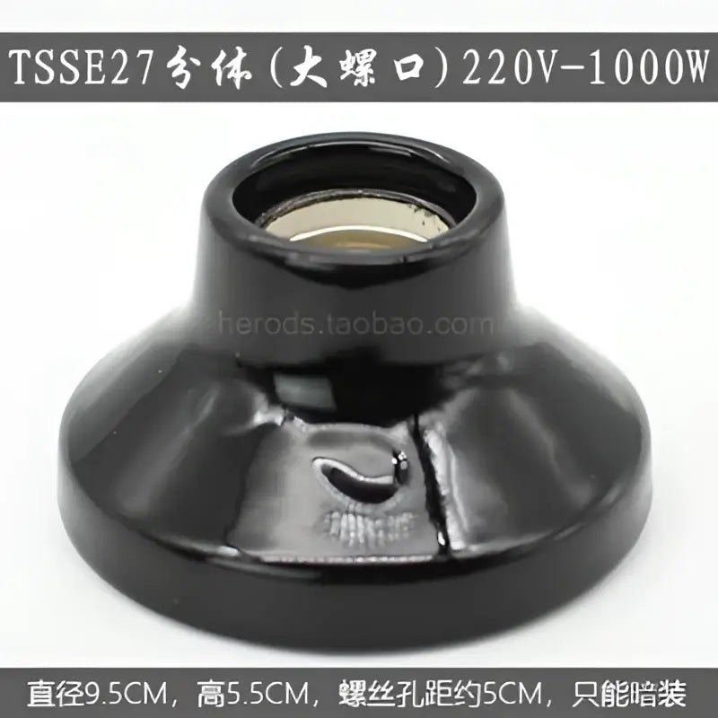 Modern black & white ceramic e27 lamp bulb holder for living room