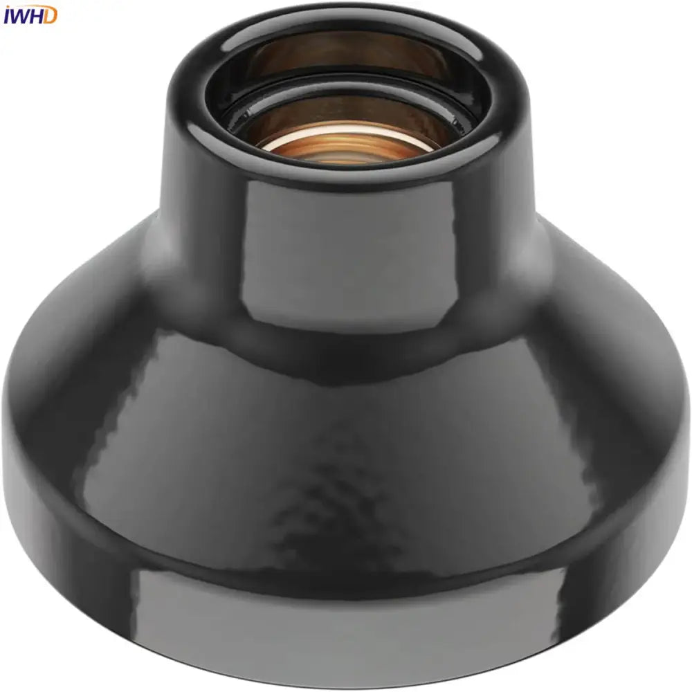 Modern black & white ceramic e27 lamp bulb holder for living room