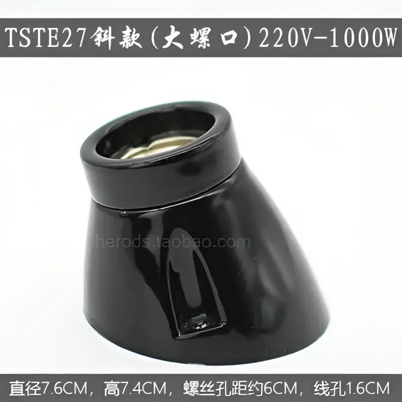 Modern black & white ceramic e27 lamp bulb holder for living room
