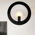 Modern black & white circle wall light bedroom sconce