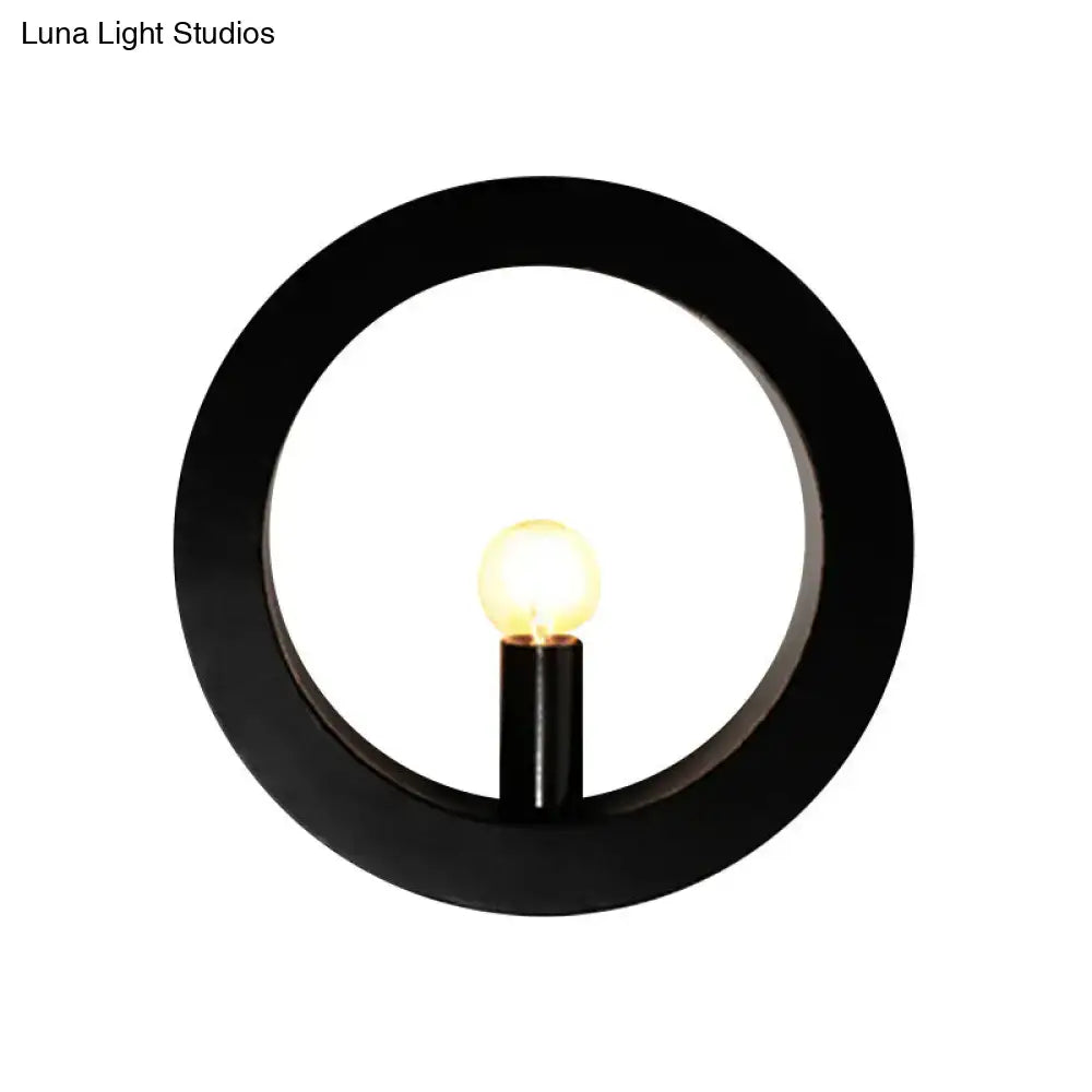 Modern black & white circle wall light bedroom sconce