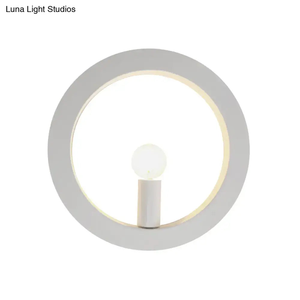 Modern black & white circle wall light bedroom sconce