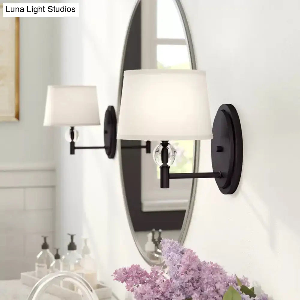 Modern black & white crystal ball wall sconce bedroom led light