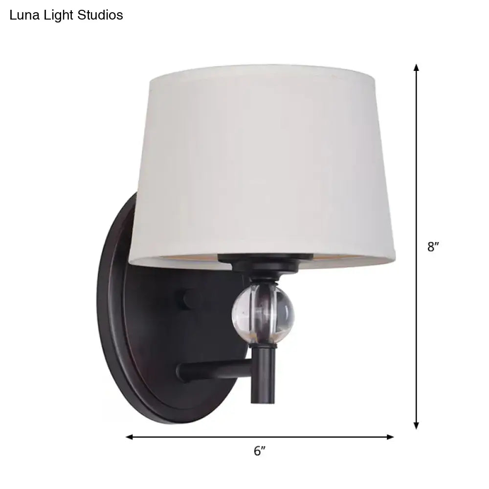 Modern black & white crystal ball wall sconce bedroom led light