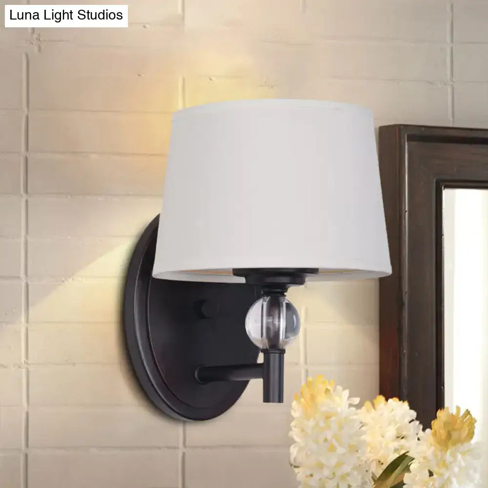 Modern black & white crystal ball wall sconce bedroom led light