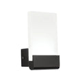 Modern black white cuboid design led sconce with frosted white rectangular glass panel for bedroom wall light