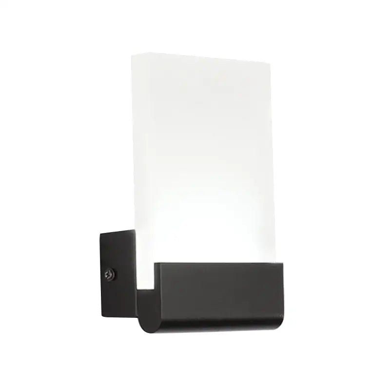 Modern black & white cuboid design led sconce – bedroom wall light