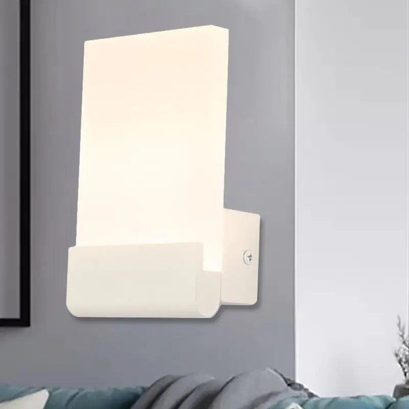 Modern black & white cuboid design led sconce – bedroom wall light