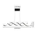Modern black and white curved led pendant ceiling light with intertwined arms for dining room ceiling light use