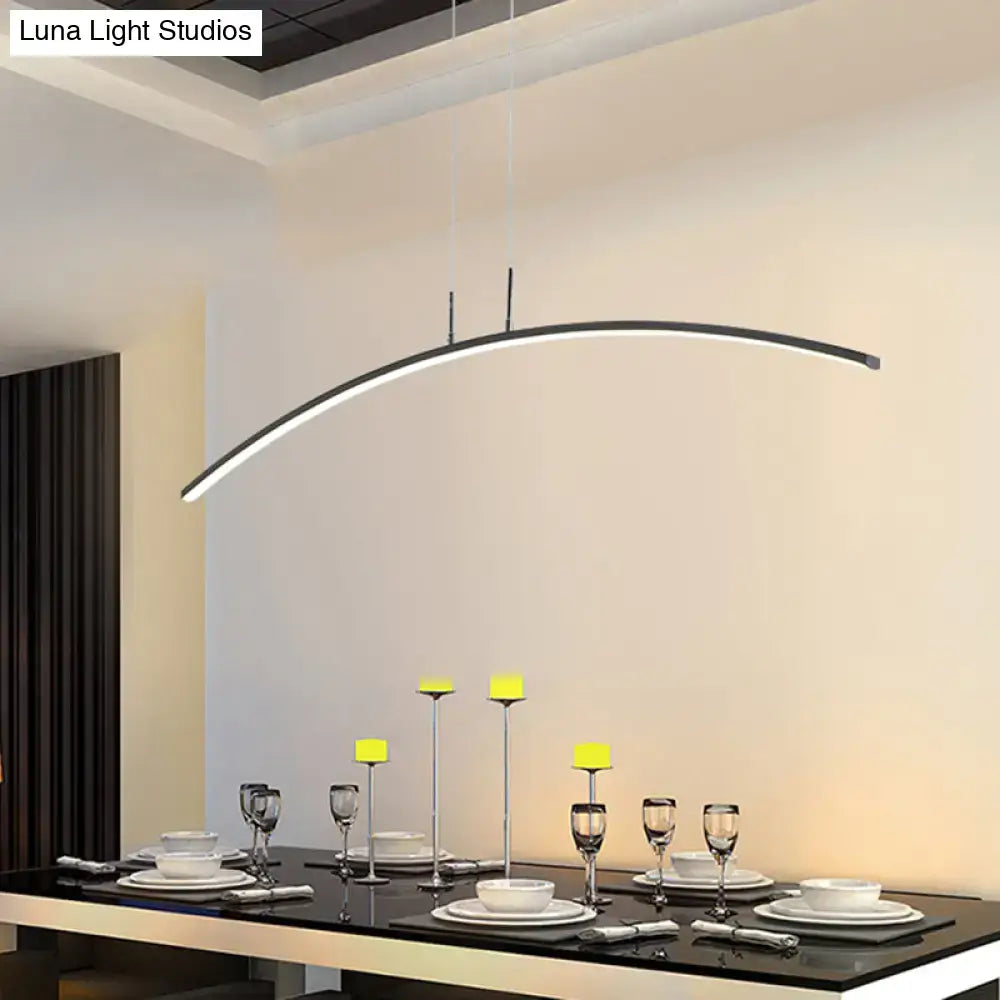 Modern black & white curved led pendant light kitchen island lighting