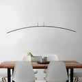 DecorBites curved metallic black white LED island lamp with bulb base and modern minimalist light type design