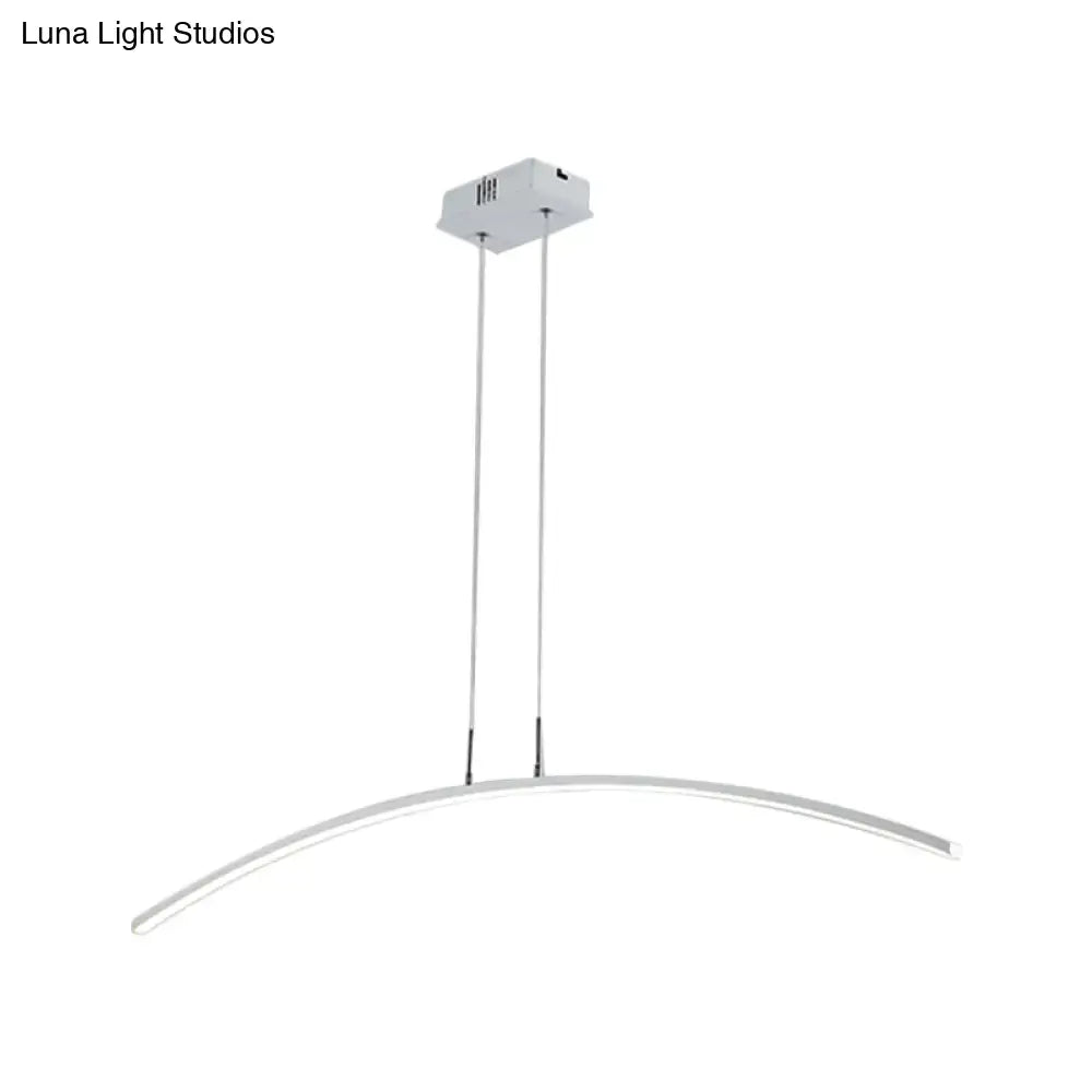 Modern black & white curved led pendant light kitchen island lighting