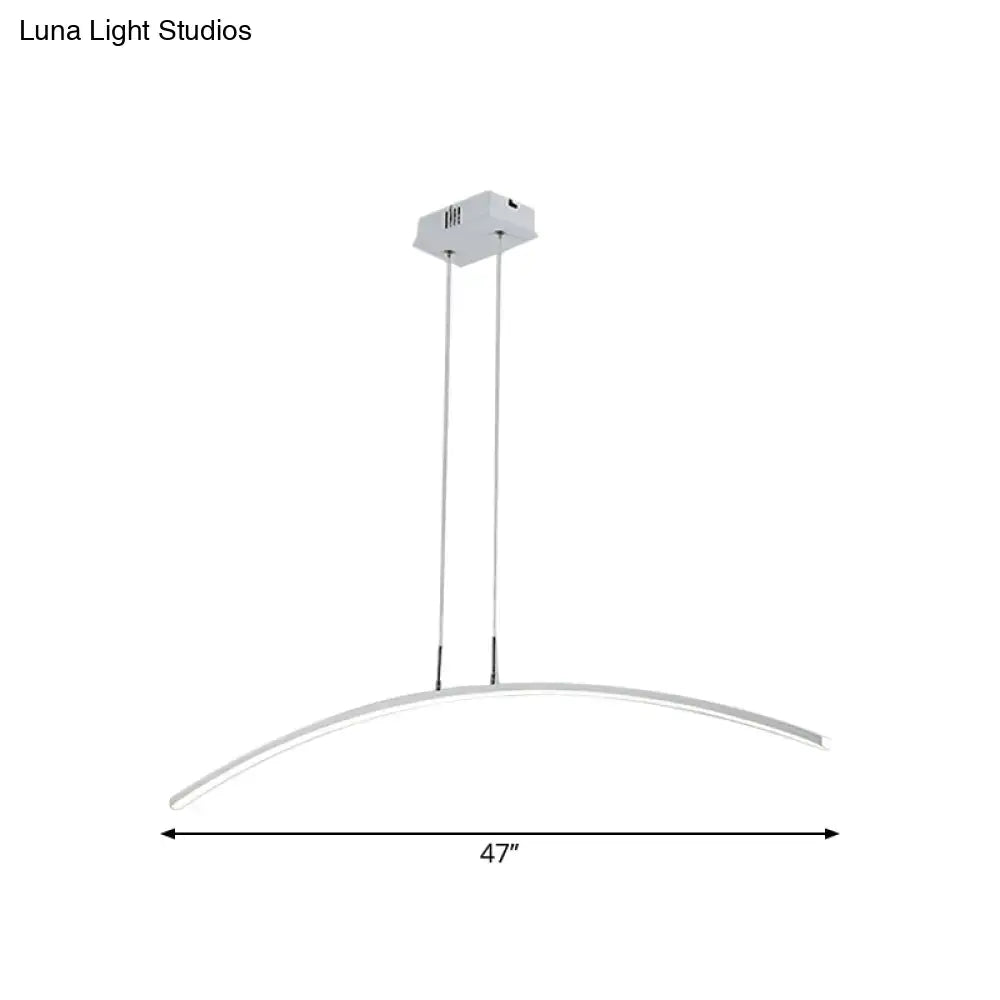 Modern black & white curved led pendant light kitchen island lighting