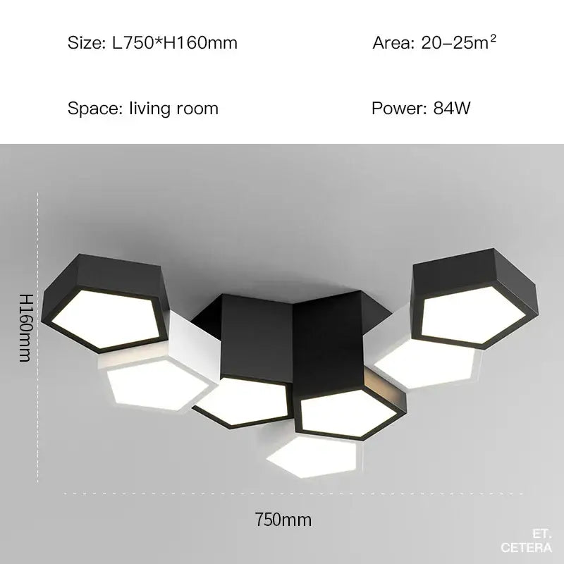 Modern black white diamond led chandelier living room pendant light