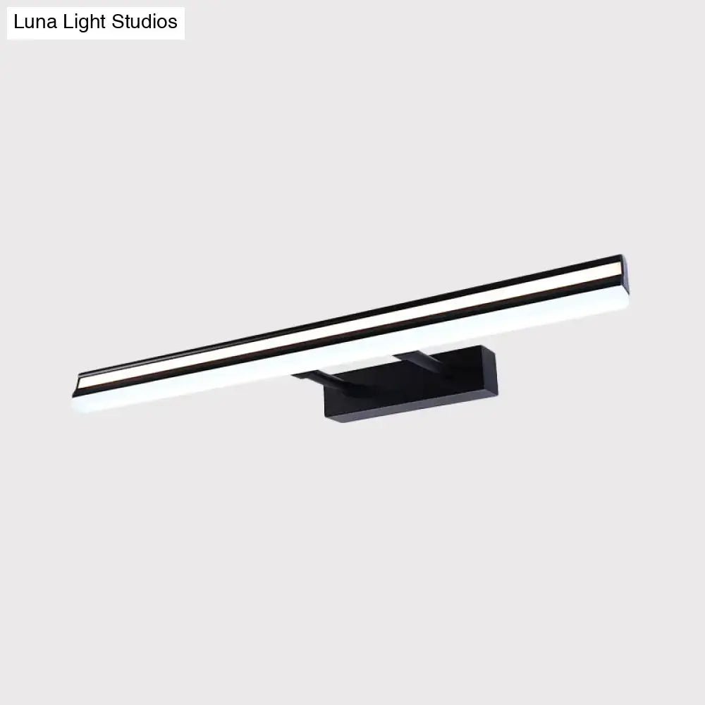 Modern black & white double arm rectangle vanity light bathroom led