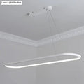 Decorbites sleek black and white ellipse hanging lamp with modern white oval led pendant light for dining table