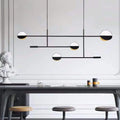 Modern black and white geometric pendant light with gold accents in black finish metal disc design for 220v-240v 110v-120v use