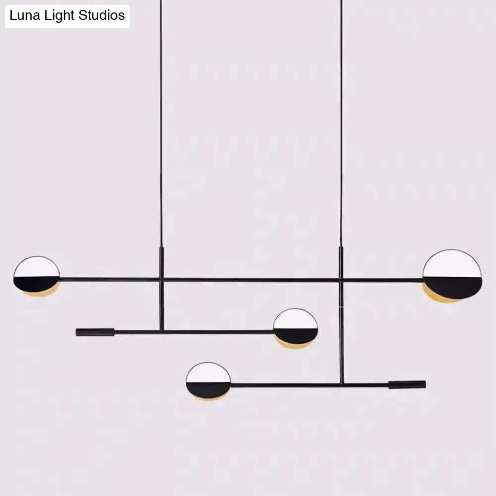 Modern black & white geometric pendant light fixture kitchen island